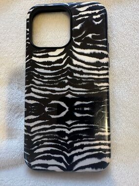iPhone 14 Pro Max Black & White Zebra Print Phone Case
